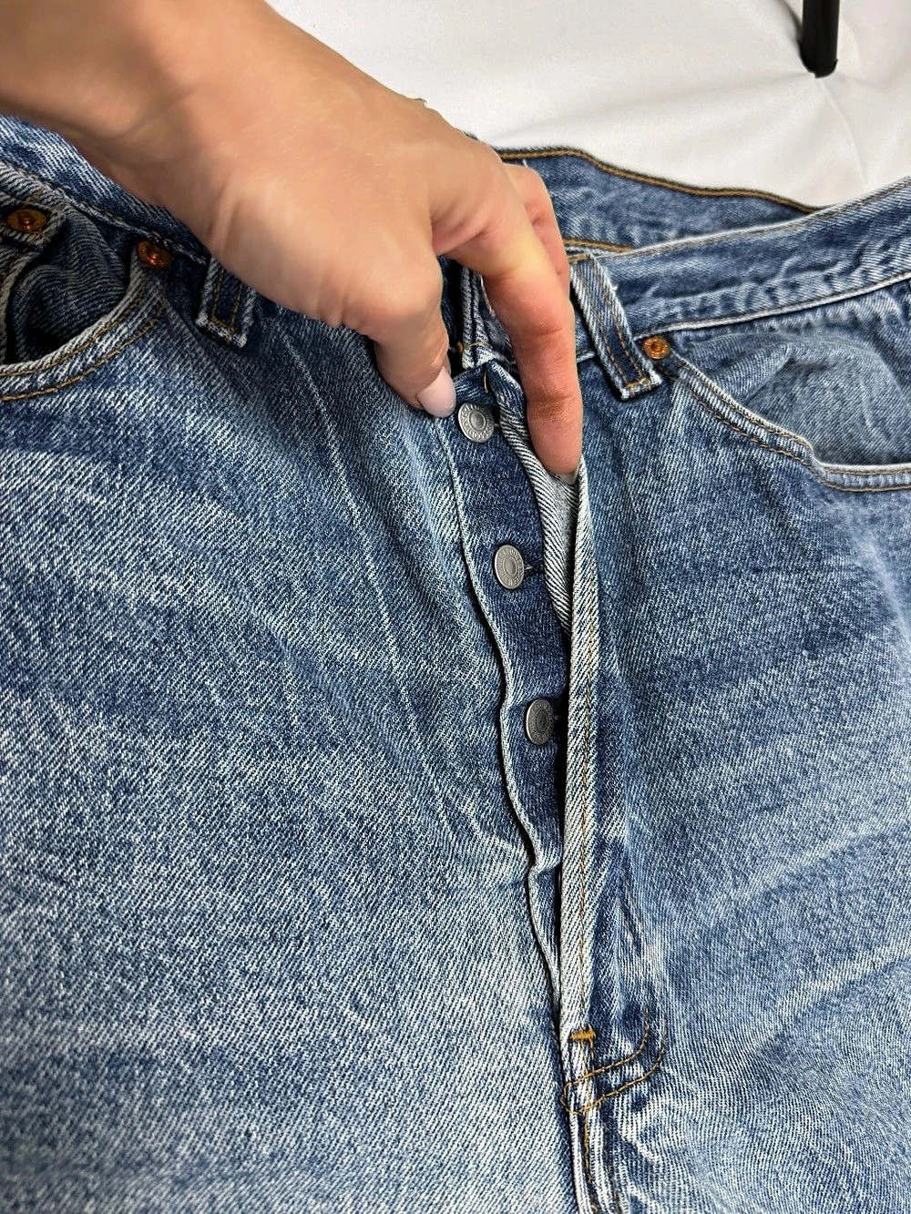 RE/DONE x Levi’s 501 High Rise Straight Leg Jeans Blue - Picture 5 of 8
